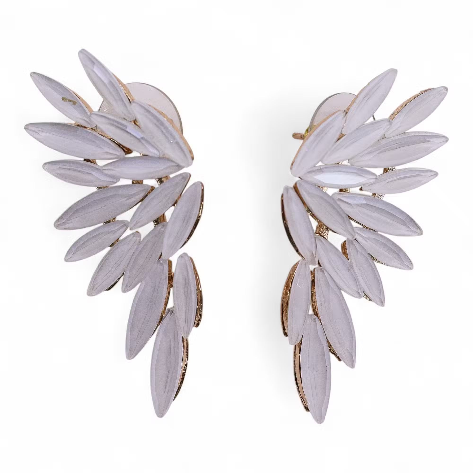 Pearl - Vintage Glass - Angel Wings - Earrings